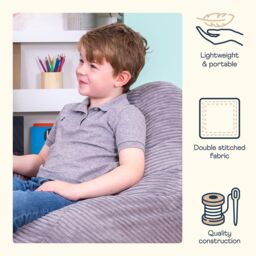 icon Pack of 2 Dalton Kids Bean Bag, Corduroy Childrens Beanbag in Purple - thumbnail 4
