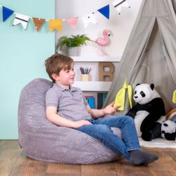 icon Pack of 2 Dalton Kids Bean Bag, Corduroy Childrens Beanbag in Purple - thumbnail 2