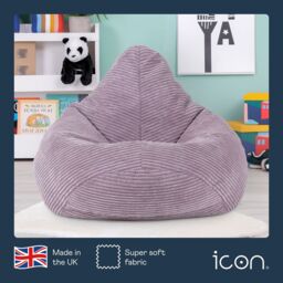 icon Pack of 2 Dalton Kids Bean Bag, Corduroy Childrens Beanbag in Purple - thumbnail 5