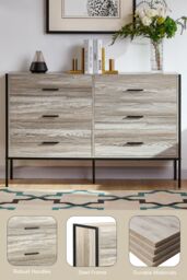Home Discount Vida Designs Brooklyn 6 Drawer Bedside Cabinet Chest Of Drawers Storage Bedroom Furniture in Grey - thumbnail 6