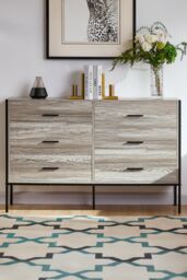 Home Discount Vida Designs Brooklyn 6 Drawer Bedside Cabinet Chest Of Drawers Storage Bedroom Furniture in Grey - thumbnail 2