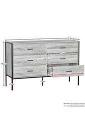 Home Discount Vida Designs Brooklyn 6 Drawer Bedside Cabinet Chest Of Drawers Storage Bedroom Furniture in Grey - thumbnail 3