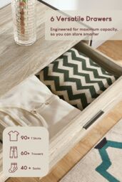 Home Discount Vida Designs Brooklyn 6 Drawer Bedside Cabinet Chest Of Drawers Storage Bedroom Furniture in Grey - thumbnail 4