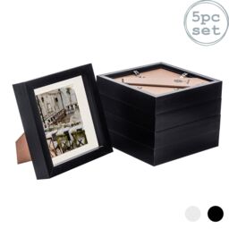 "Nicola Spring 3D Box Photo Frames - 6 x 6"" with 4 x 4"" Mount - White Mount - Pack of 5 in Black" - thumbnail 1
