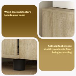 VINSETTO 2-Tier Locking Filing Cabinet Office Storage Cabinet in Light Oak - thumbnail 5