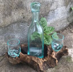 KDMD Molten Glass on Wood- Whisky Set in Brown - thumbnail 3