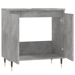 Berkfield Home Bathroom Cabinet Concrete Grey 58x33x60 cm Engineered Wood - Size: 58 x 33 x 60 cm - thumbnail 5