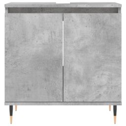 Berkfield Home Bathroom Cabinet Concrete Grey 58x33x60 cm Engineered Wood - Size: 58 x 33 x 60 cm - thumbnail 4