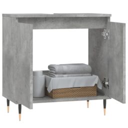 Berkfield Home Bathroom Cabinet Concrete Grey 58x33x60 cm Engineered Wood - Size: 58 x 33 x 60 cm - thumbnail 3