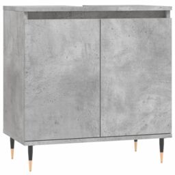 Berkfield Home Bathroom Cabinet Concrete Grey 58x33x60 cm Engineered Wood - Size: 58 x 33 x 60 cm - thumbnail 2