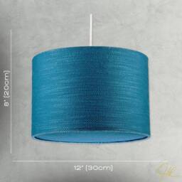 Happy Homewares Biscay Bay Teal Textured Linen Pendant Lighting Shade with Diffuser in Aqua - Size: 12 inches - thumbnail 7