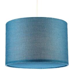 Happy Homewares Biscay Bay Teal Textured Linen Pendant Lighting Shade with Diffuser in Aqua - Size: 12 inches - thumbnail 2