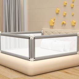 Ventryn Child Safety Bed Rail Folding Guard for Toddler Beds in Grey - thumbnail 1