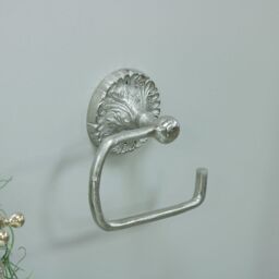Melody Maison Luxe Silver Toilet Roll Holder 17cm X 16cm in Metallic Silver - Size: 17 cm X 16 cm - thumbnail 3