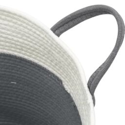 Berkfield Home Storage Basket Grey & White √ò38x46 cm Cotton - Size: 38x46 cm - thumbnail 6