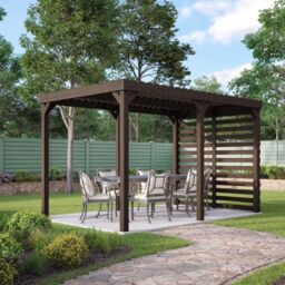 Rutland County Garden Furniture Ltd Shade Pergola - Wood - L360 x W480 x H270 cm - Rustic Brown - thumbnail 4