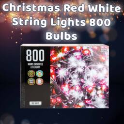 VFM e-Store Christmas Red White String Lights 800 Bulbs 20m x 1cm Multicolour X 1 - Size: 20m x 1 cm - thumbnail 3
