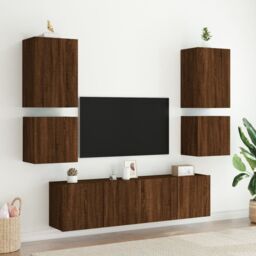 Berkfield Home TV Wall Cabinets 2 pcs Brown Oak 40.5x30x40 cm Engineered Wood - thumbnail 4