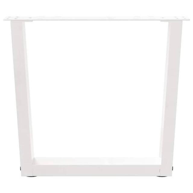 Berkfield Home Modern Dining Table Legs V-Shape 2 pcs White 60x(42-43.3) cm Steel - image 1