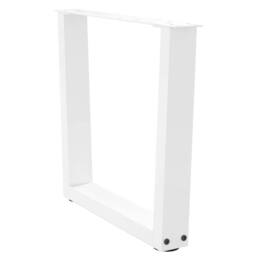 Berkfield Home Modern Dining Table Legs V-Shape 2 pcs White 60x(42-43.3) cm Steel - thumbnail 4