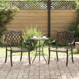 Berkfield Home Garden Chairs 2 pcs Bronze Cast Aluminium - thumbnail 1