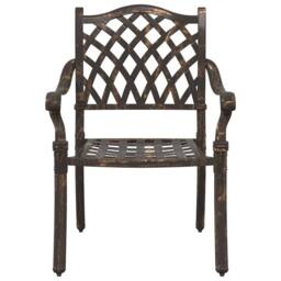 Berkfield Home Garden Chairs 2 pcs Bronze Cast Aluminium - thumbnail 4
