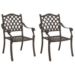Berkfield Home Garden Chairs 2 pcs Bronze Cast Aluminium - thumbnail 2