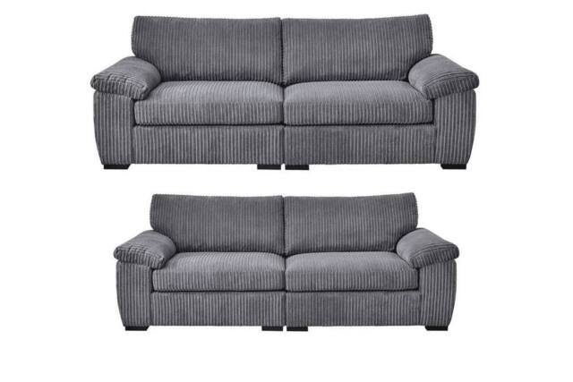 SOFASELECTION UK Amalfi 3+2 Seater Split Sofa Soft Fabric in Grey - Size: 5 Pack - image 1