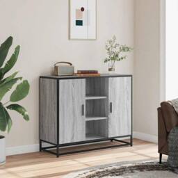 Berkfield Home Sideboard Grey Sonoma 92x35x76 cm Engineered Wood - Size: 92 x 35 x 76 cm - thumbnail 1