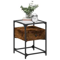 Berkfield Home Bedside Cabinets 2 pcs Smoked Oak 40x40x55 cm Engineered Wood in Brown - Size: 40 x 40 x 55 cm - thumbnail 3