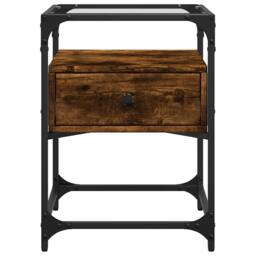 Berkfield Home Bedside Cabinets 2 pcs Smoked Oak 40x40x55 cm Engineered Wood in Brown - Size: 40 x 40 x 55 cm - thumbnail 4