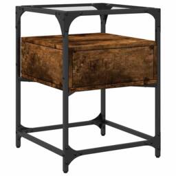 Berkfield Home Bedside Cabinets 2 pcs Smoked Oak 40x40x55 cm Engineered Wood in Brown - Size: 40 x 40 x 55 cm - thumbnail 7