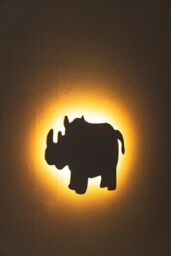 Marco Paul Rhino Wall Night Light Kids Safari Nursery Nightlight Children's Lamp Gift Xmas in White - thumbnail 3