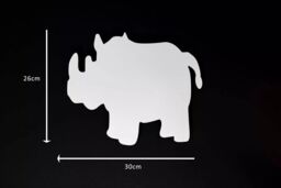 Marco Paul Rhino Wall Night Light Kids Safari Nursery Nightlight Children's Lamp Gift Xmas in White - thumbnail 2