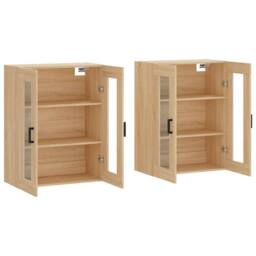 Berkfield Home Wall Mounted Cabinets 2 pcs Sonoma Oak Engineered Wood in Light Oak - thumbnail 4