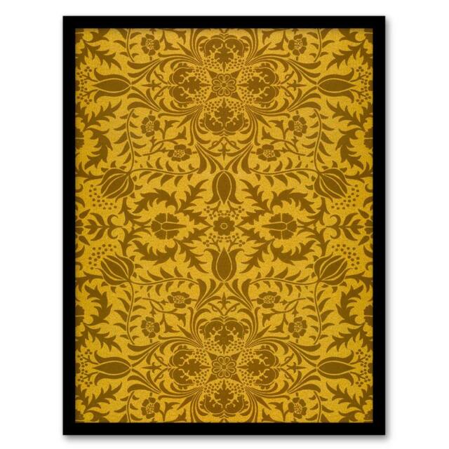 Artery8 William Morris Framed Wall Art Print Floral Vine Filigree Pattern in Orange - Size: A4 - image 1