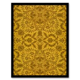 Artery8 William Morris Framed Wall Art Print Floral Vine Filigree Pattern in Orange - Size: A4 - thumbnail 1