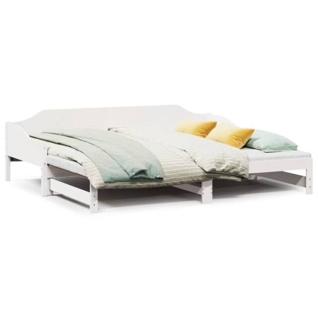 Berkfield Home Daybed with Trundle without Mattress White 90x200 cm Solid Wood - image 1