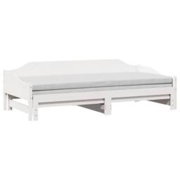 Berkfield Home Daybed with Trundle without Mattress White 90x200 cm Solid Wood - thumbnail 3