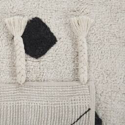 Wyld and Coco Runes Rug Off-White and Charcoal Cotton Geometric Tassels in White - Size: 140 cm x 200 cm - thumbnail 5