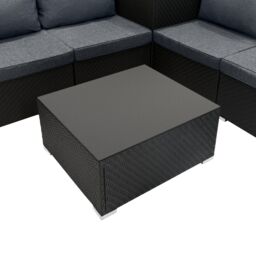 Monstershop Rattan Modular 6 Piece Furniture Set - Black - thumbnail 8