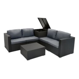 Monstershop Rattan Modular 6 Piece Furniture Set - Black