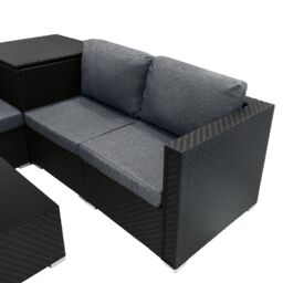 Monstershop Rattan Modular 6 Piece Furniture Set - Black - thumbnail 7