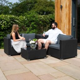 Monstershop Rattan Modular 6 Piece Furniture Set - Black - thumbnail 5