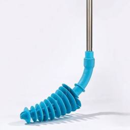 Coopers of Stortford Flexi Toilet Plunger With Extra-Long Handle in Blue - thumbnail 2