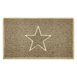 Nicoman Embossed PVC Spaghetti Embossed Star Door Mat in Beige - Size: 90 cm x 60 cm - thumbnail 2