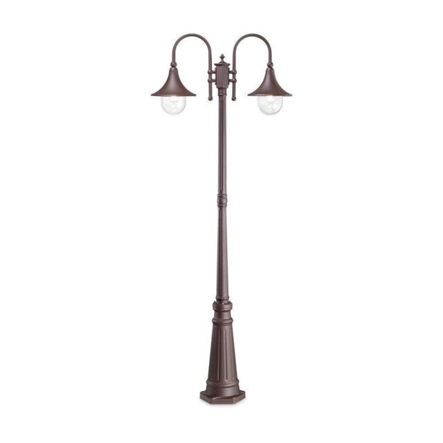Netlighting Cima Outdoor Lamp Post 2 Lights Coffee IP43 E27 in Brown