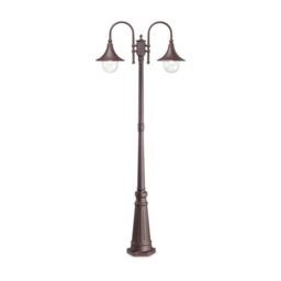 Netlighting Cima Outdoor Lamp Post 2 Lights Coffee IP43 E27 in Brown