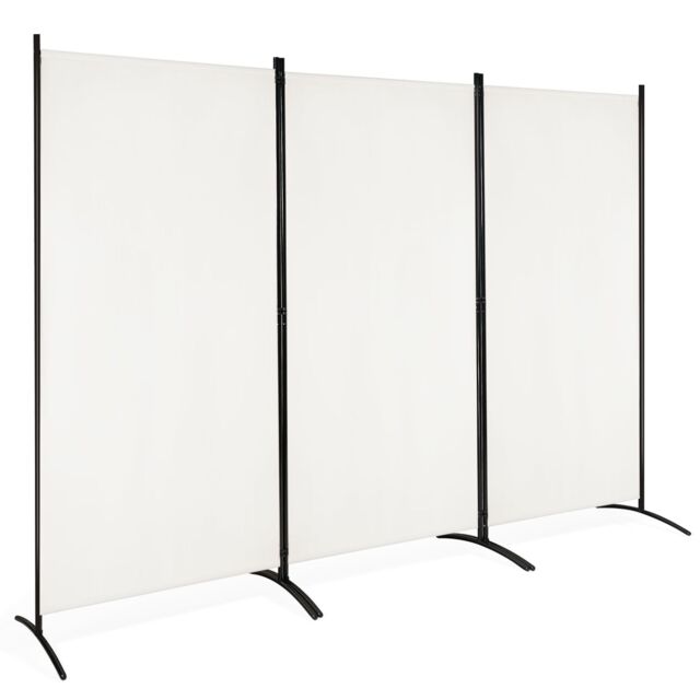 Costway 3 Panels Freestanding Room Divider Wall Folding Room Partition Separator Privacy in White - image 1