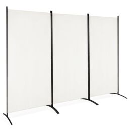 Costway 3 Panels Freestanding Room Divider Wall Folding Room Partition Separator Privacy in White - thumbnail 1